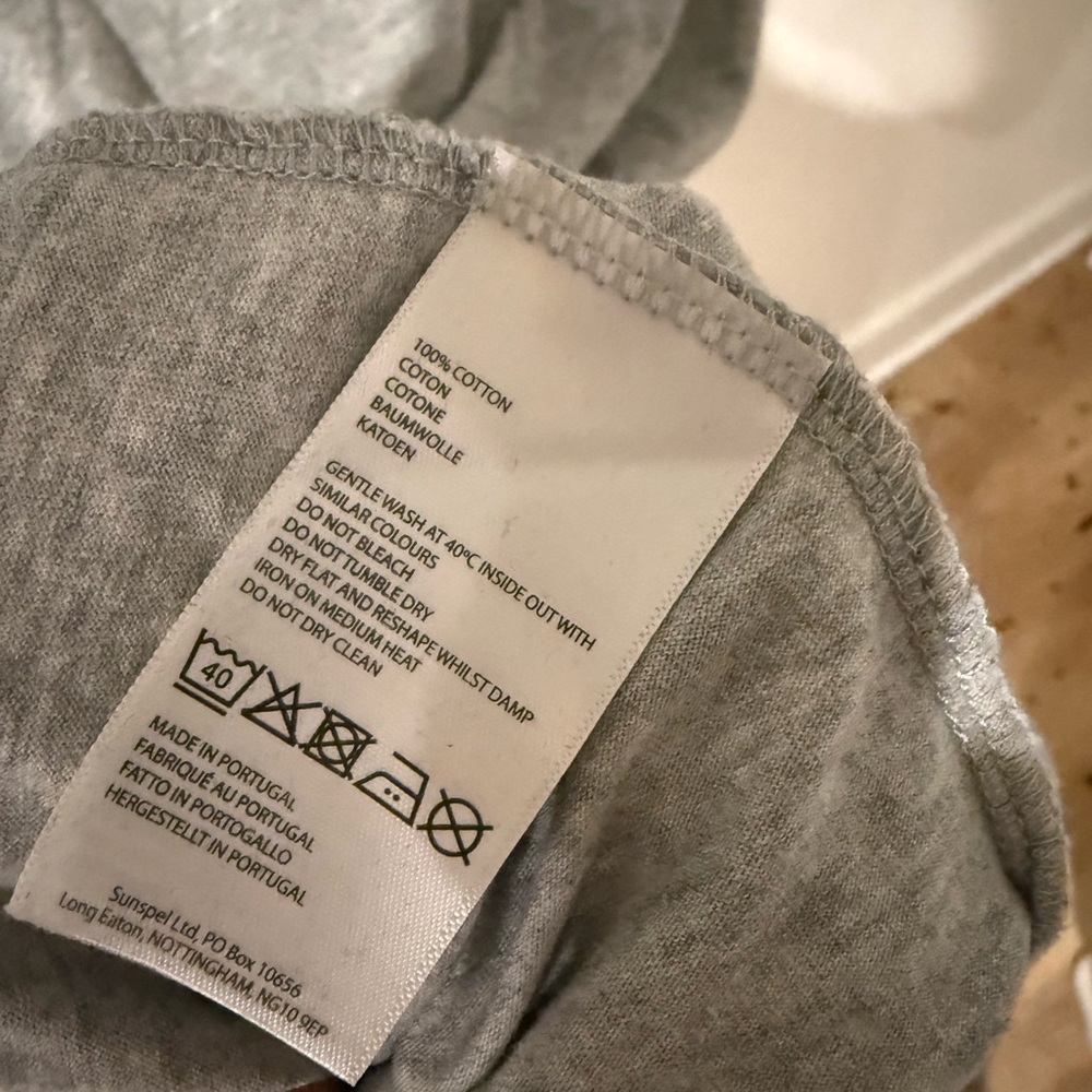 Men's sunspel riviera Crew Neck T-Shirt gray large - Picture 5 of 7